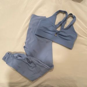 Fabletics light blue workout set size medium